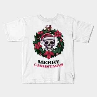 Merry Christmas skull Kids T-Shirt